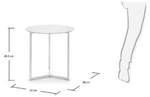 Bílý skleněný kulatý odkládací stolek Kave Home Raeam 50 cm