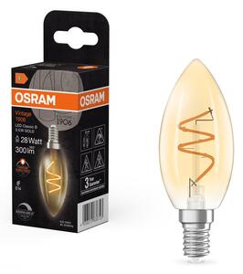 Zlatá LED žárovka E14 3.5W VINTAGE CLASSIC B, teplá bílá