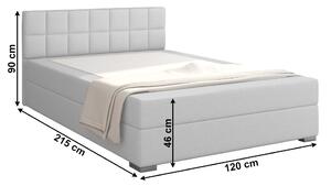 Jednolůžková postel Boxspring 120 cm Ferrati (šedohnědá). 1016096