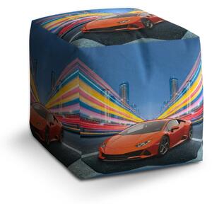 Sablio Taburet Cube Sportovní auto 2 - 40x40x40 cm