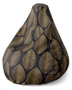 Sablio Sedací vak Pear Zlaté listy - 70 x 95 x 15 cm