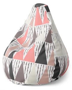 Sablio Sedací vak Pear Tříbarevné jehlany - 70 x 95 x 15 cm