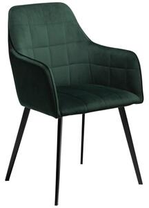 Dan-Form Zelená sametová jídelní židle DanForm Embrace s područkami