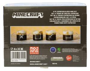 Sada skleněných espresso hrnků Minecraft - 4 ks