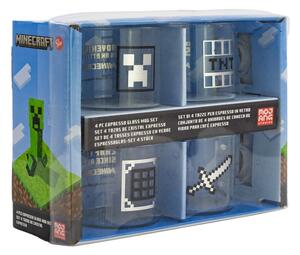 Sada skleněných espresso hrnků Minecraft - 4 ks