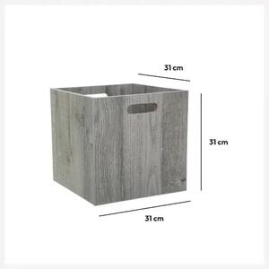 Úložný box Wood, 31x31x31 cm, šedá