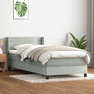 Box Spring Postel s matrací Světle šedá 90x220 cm Samet 3317973