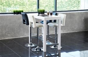 Scandi Černá koženková barová židle Richie 62-83 cm