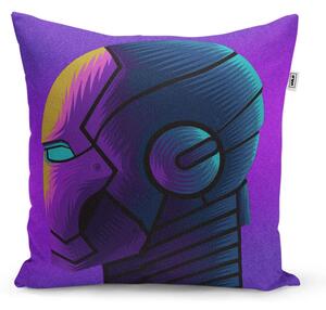 Sablio Polštář Iron Man Helma na fialové - 40x40 cm