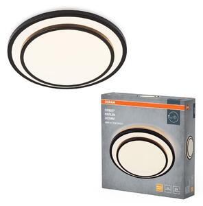 LED stropní svítidlo černé 16 W BERLIN 300 mm, teplá bílá OSRAM