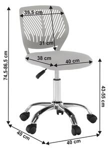 Dětská otočná židle Svelu (šedá). 1016129