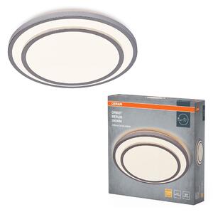 Stříbrné LED stropní svítidlo 24 W BERLIN 390 mm, teplá bílá OSRAM