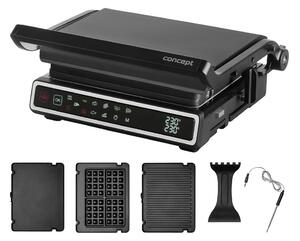Concept ge3550 - Kontaktní gril s teplotní sondou 2000W/230V černá