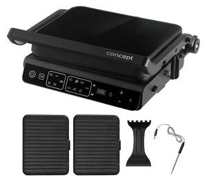 Concept ge3600 - Kontaktní gril s teplotní sondou GLASS 2000W/230V černá