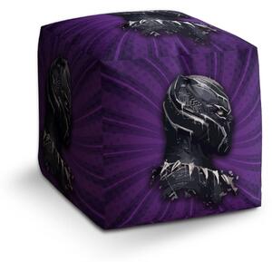 Sablio Taburet Cube BLACK PANTHER z profilu Fialový - 40x40x40 cm