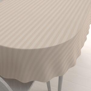Biante Damaškový oválný ubrus Atlas Gradl DM-018 Béžový - proužky 2 cm 60x100 cm