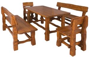 Zahradní set MO101 stůl lavice a židle olšové dřevo