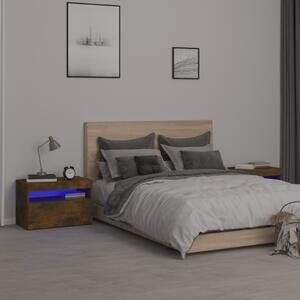 Noční stolky 2 ks s LED osvětlením kouřový dub 60 x 35 x 40 cm 3152827
