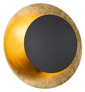 Nástěnná lampa Art Deco černá se zlatou - Emilienne