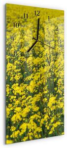 Skleněné hodiny vertikální Pole květin zsppc-30x60-00174937