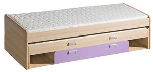 Dětská postel s přistýlkou CORNETO L16 Barva: Jasan coimbra / fialová
