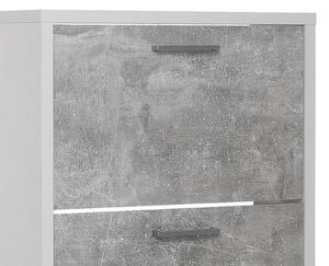 Botník Fulda, bílý/šedý beton, výška 115 cm