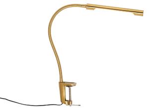 Upínací stolní lampa mosazná včetně LED s dotykovým stmívačem - Lionard
