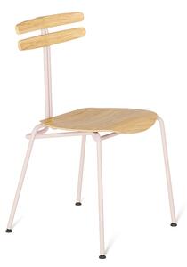 Růžová dřevěná jídelní židle Tabanda Trojka I
