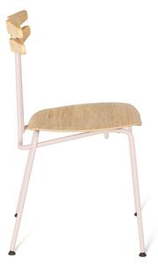 Růžová dřevěná jídelní židle Tabanda Trojka II