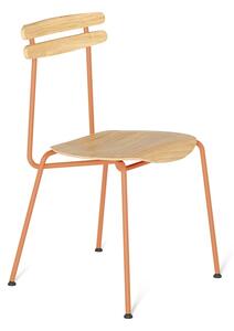 Oranžová dřevěná jídelní židle Tabanda Trojka III