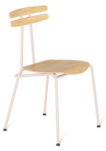 Růžová dřevěná jídelní židle Tabanda Trojka II