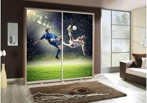 Šatní skříň s posuvnými dveřmi a obrázkem Fotbal