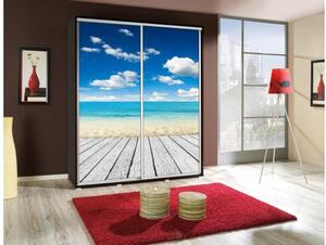Šatní skříň s posuvnými dveřmi a obrázkem Pláž