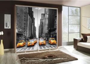 Šatní skříň s posuvnými dveřmi a obrázkem Taxi 2 šířka 205 cm