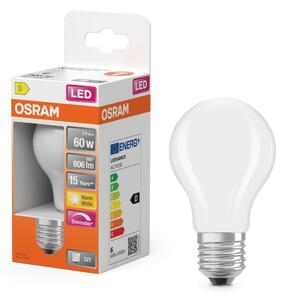Stmívatelná matná LED žárovka E27 60 W, teplá bílá OSRAM