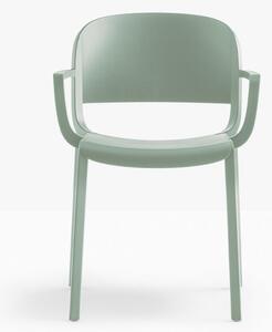 Pedrali Zelená plastová jídelní židle Dome 265 s područkami