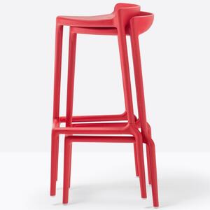Pedrali Červená plastová barová židle Happy 490 75 cm