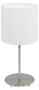 Eglo 95725 Pasteri white - Stolní lampa bílá 1 x E14 (Stolní lampička s bílým textilním stínidlem)