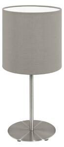 Eglo 95726 PASTERI - Stolní lampička v šedo hnědé barvě taupe 1 x E27 (Stolní lampička s textilním stínidlem, vhodná i k posteli)
