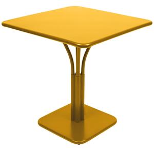 Žlutý kovový stůl Fermob Luxembourg Pedestal 71 x 71 cm