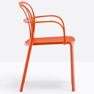 Pedrali Oranžová kovová jídelní židle Intrigo 3715