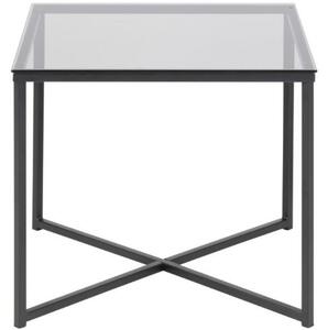 Scandi Kouřově šedý skleněný konferenční stolek Claire 50x50 cm