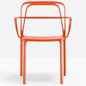 Pedrali Oranžová kovová jídelní židle Intrigo 3715