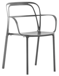 Pedrali Tmavě šedá kovová jídelní židle Intrigo 3715