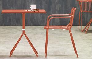Pedrali Oranžová kovová zahradní židle Nolita 3656 s područkami