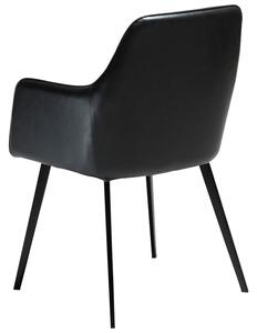 ​​​​​Dan-Form Černá koženková vintage jídelní židle DAN-FORM Embrace s područkami