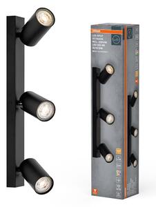 Černé LED stropní svítidlo 10,2 W 3 SPOT OCTAGON, teplá bílá OSRAM