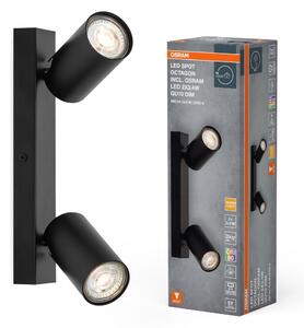Černé LED nástěnné svítidlo 6,8 WU10 OCTAGON, teplá bílá OSRAM