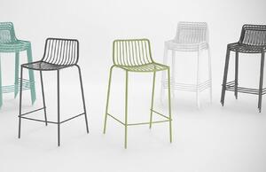 Pedrali Antracitově šedá kovová barová židle Nolita 3657 65 cm