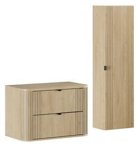 Comad Koupelnová sestava Ovalia se skříňkami 80 cm dub Cremona